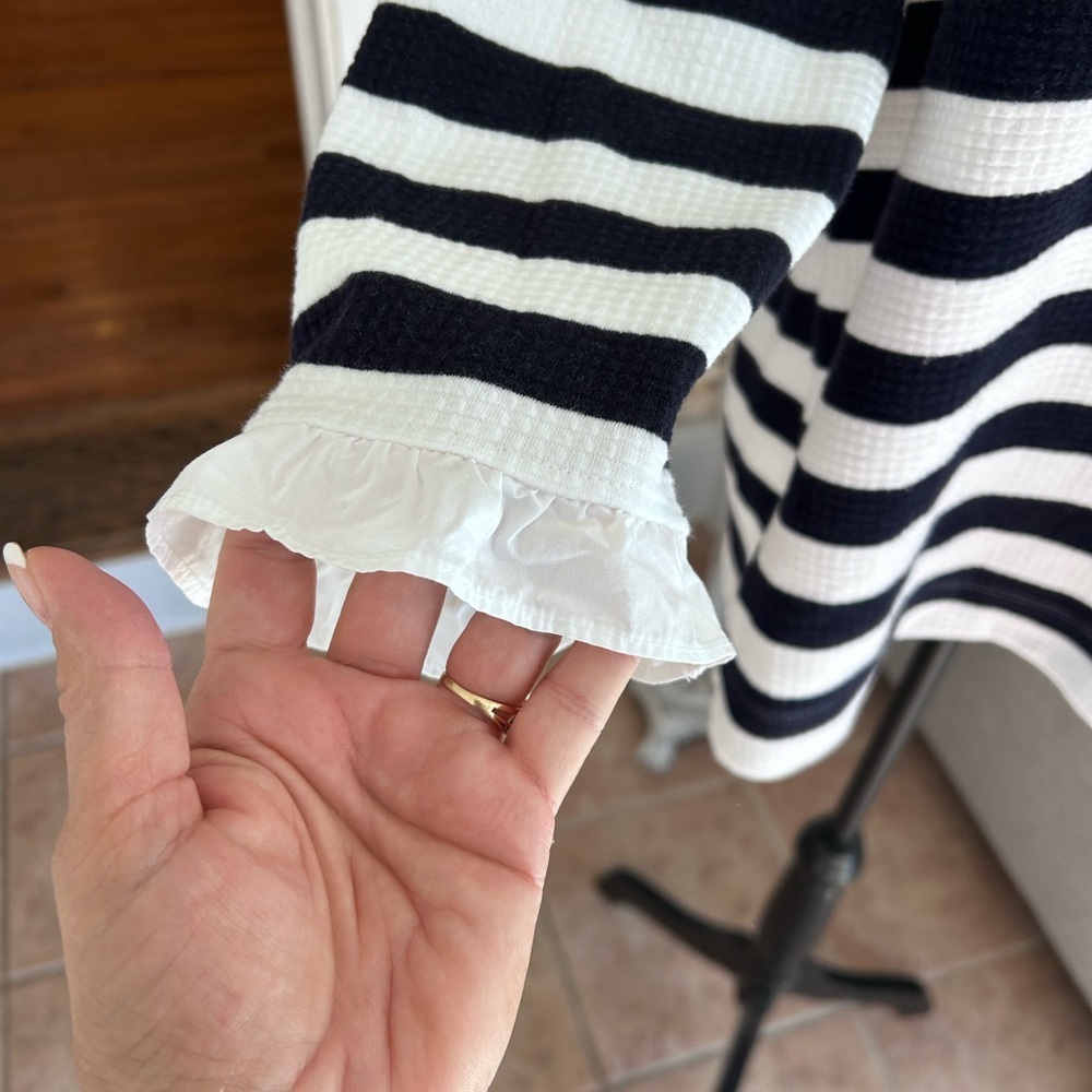 Talbots Black and White Striped Top - Picture 3 of 8
